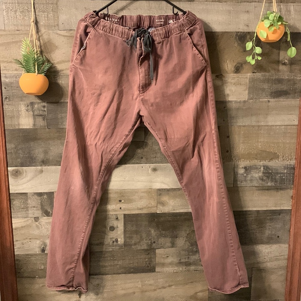 Maroon/dusty purple light weight pants skinny large size